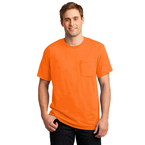 L XL NEW! M Mens T-Shirt with Pocket Jerzees 50/50 Cotton/Poly Tee Size S